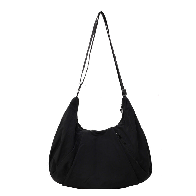 Pleated Messenger Bag Large Capacity Artistic Simple Fashion
