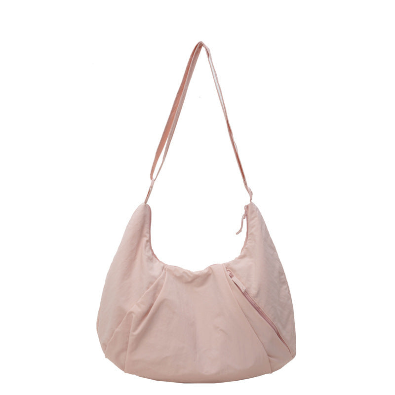 Pleated Messenger Bag Large Capacity Artistic Simple Fashion