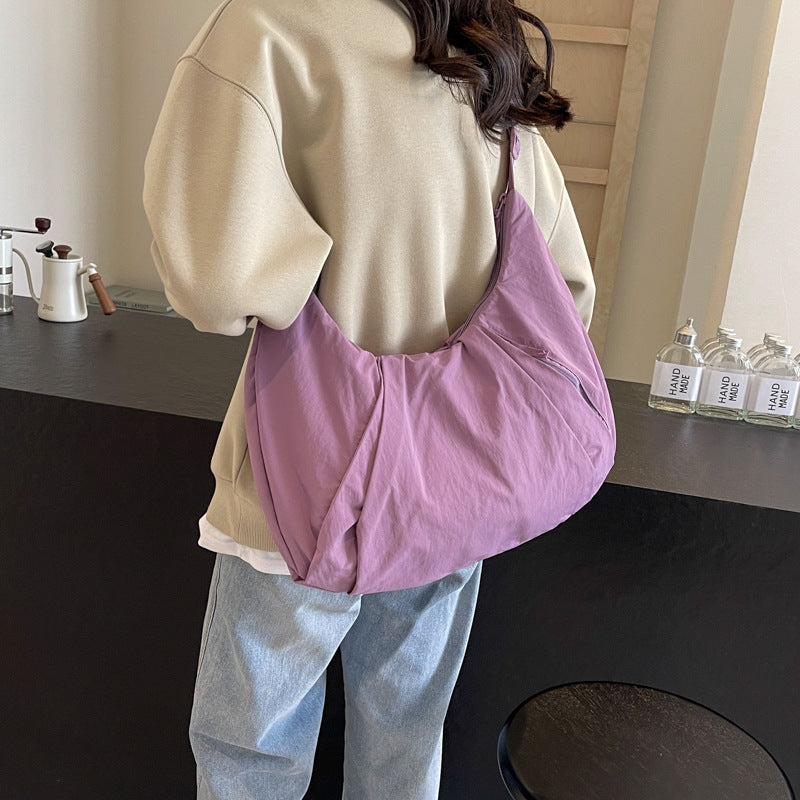 Pleated Messenger Bag Large Capacity Artistic Simple Fashion